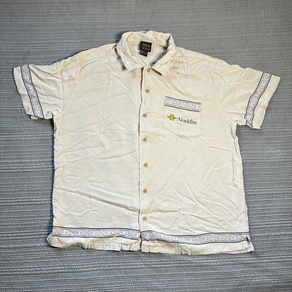 Disney Our Universe Aladdin Genie Cave of Wonders Button Down Shirt Mens Large L